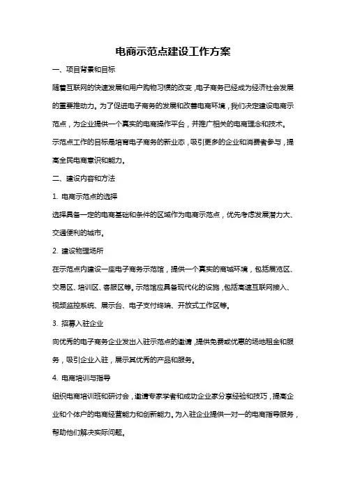 电商示范点建设工作方案