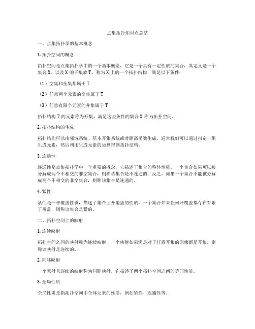 点集拓扑知识点总结