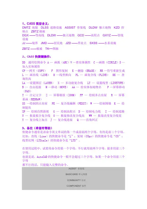 cass及CAD图层含义