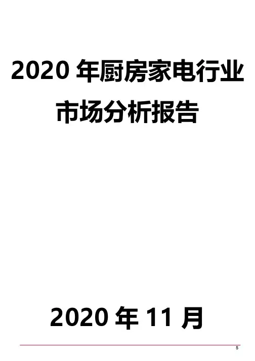 2020年厨房家电行业市场分析报告_4262