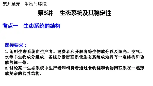 2025届高三生物一轮复习课件：生态系统及其稳定性