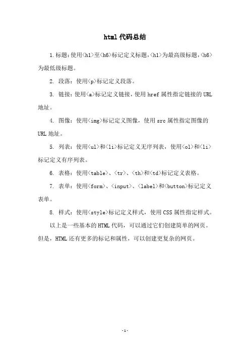 html代码总结