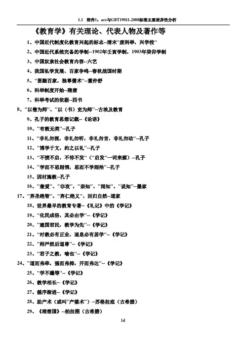 教育学-教育心理学代表人物汇总(打印)