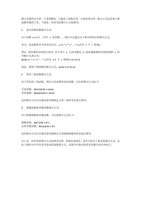 微分公式的推导