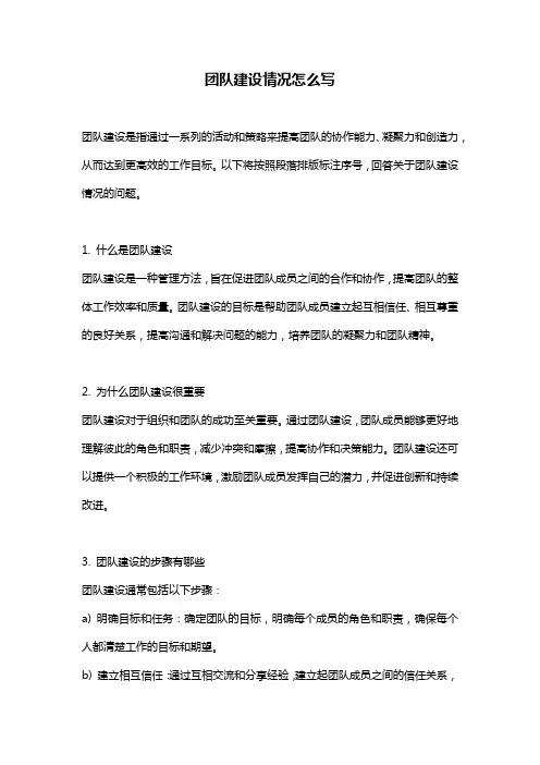 团队建设情况怎么写