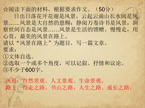 作文,风景在路上 精品 PPT课件
