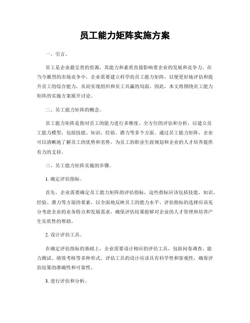 员工能力矩阵实施方案
