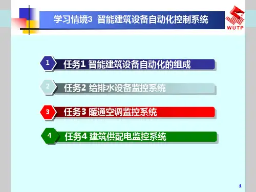 最新学习情境3智能建筑设备自动化系统PPT课件