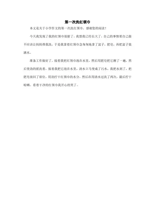 第一次洗红领巾_小学作文_1
