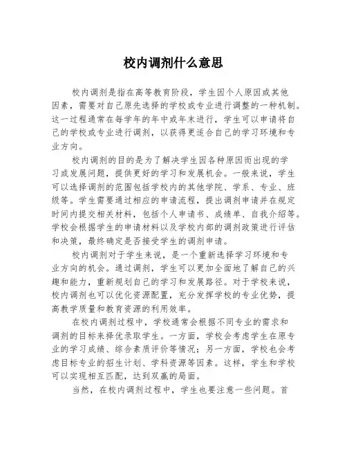 校内调剂什么意思