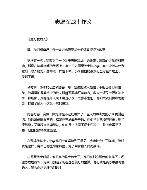 志愿军战士作文