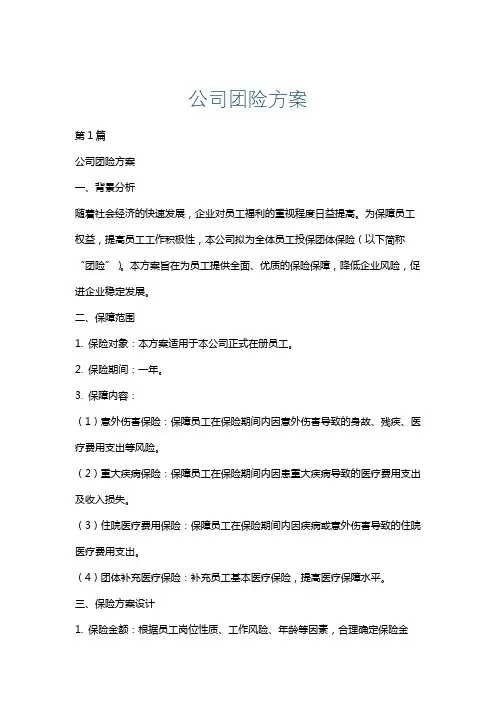 公司团险方案