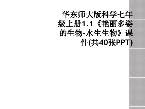 华东师大版科学七年级上册1.1《艳丽多姿的生物-水生生物》课件(共40张PPT)
