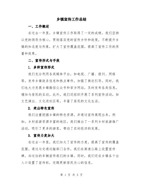乡镇宣传工作总结