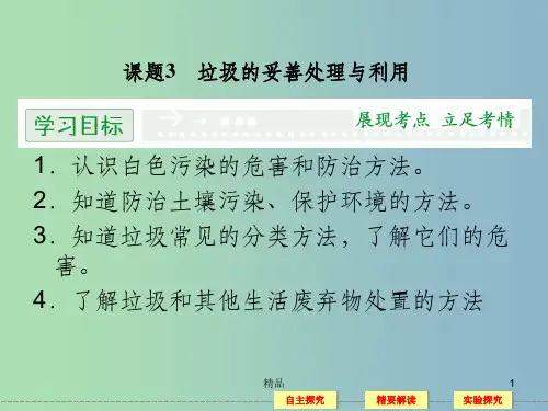 高中化学 1-3 垃圾的妥善处理与利用同步课件 鲁科版选修1