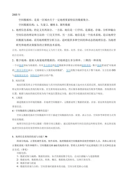 地理信息系统考博试题整理1