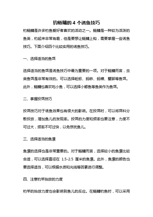 钓鲢鳙的4个诱鱼技巧