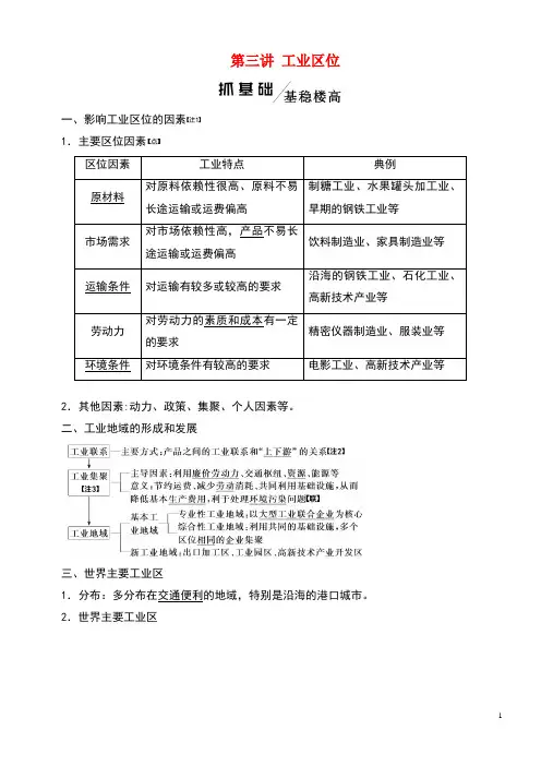 2020版高考地理一轮复习模块二第三章生产活动与地域联系第三讲工业区位学案(含解析)中图版(最新整