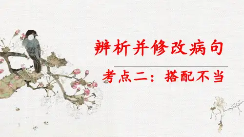 病句考点二搭配不当