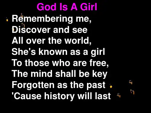 英语歌曲Godisagirl歌词