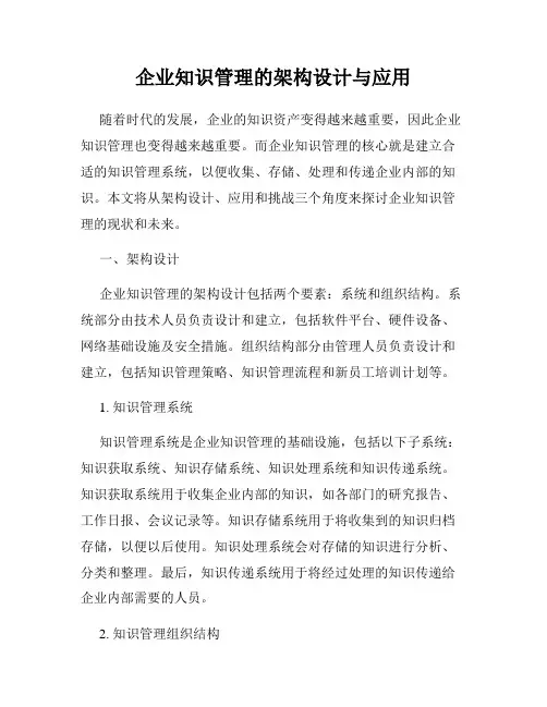 企业知识管理的架构设计与应用