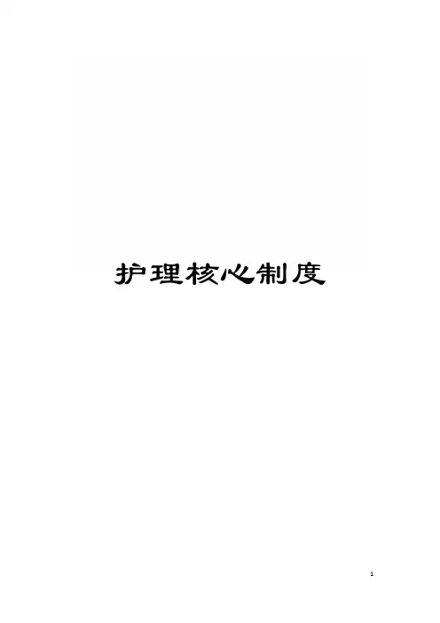 护理核心制度模板