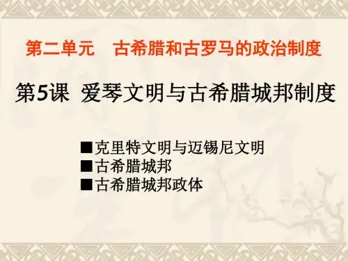 爱琴文明与古希腊城邦制度PPT教学课件12 岳麓版