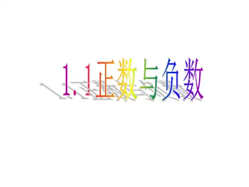 1.1正数和负数教学精品PPT课件