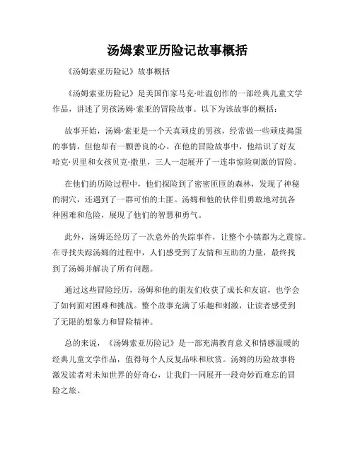 汤姆索亚历险记故事概括