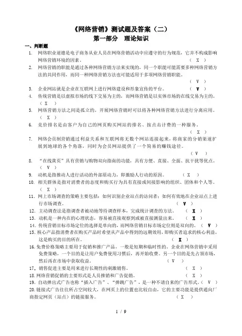 网络营销测试题(2)