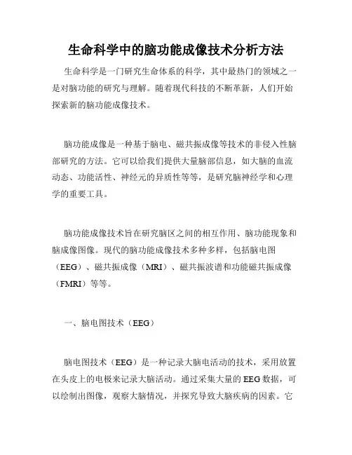 生命科学中的脑功能成像技术分析方法