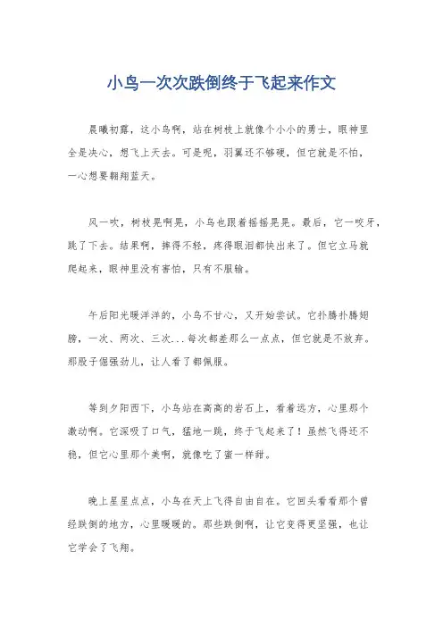 小鸟一次次跌倒终于飞起来作文