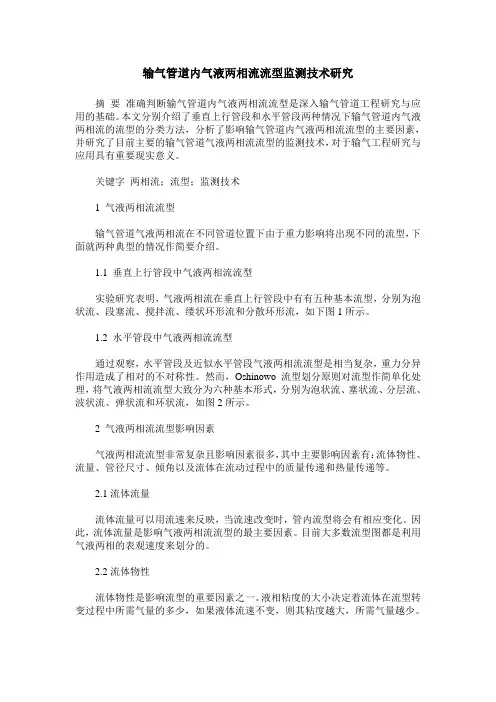 输气管道内气液两相流流型监测技术研究