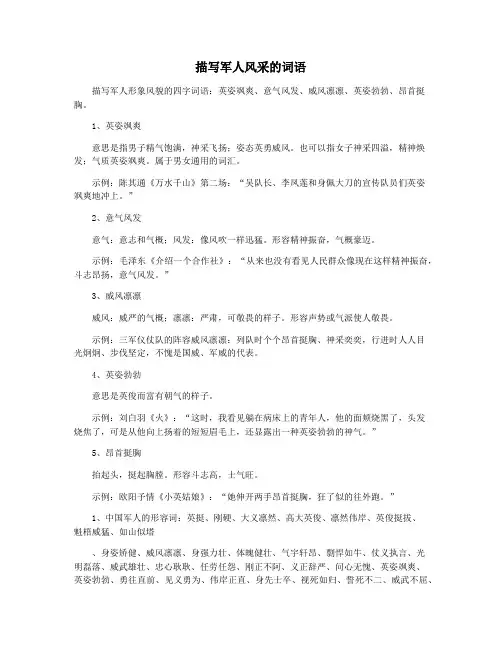 描写军人风采的词语
