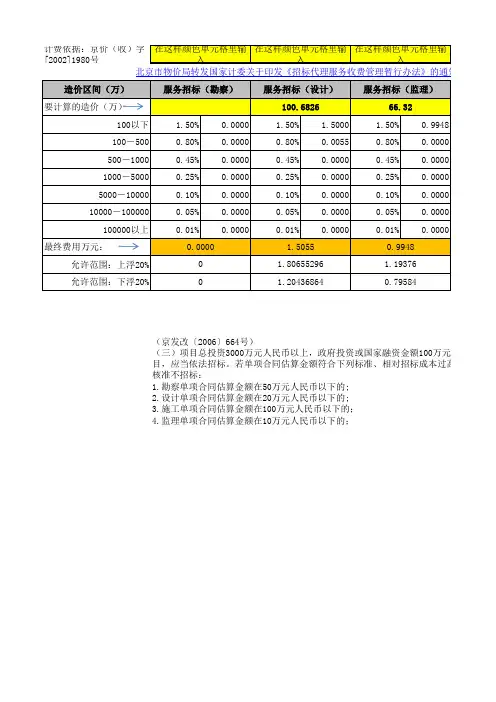 二类费计算表格