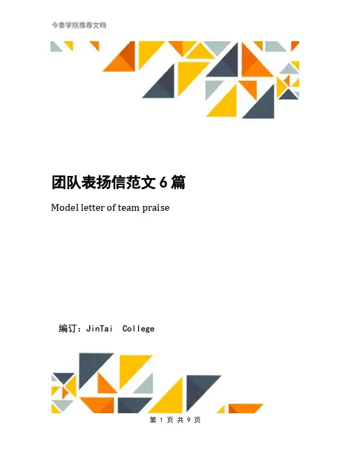 团队表扬信范文6篇