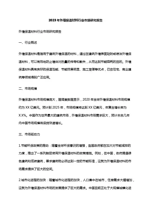 2023年外墙保温材料行业市场研究报告