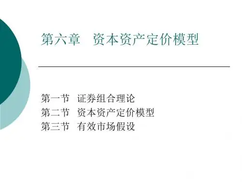 六章资本资产定价理论ppt课件
