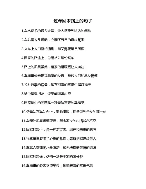 过年回家路上的句子