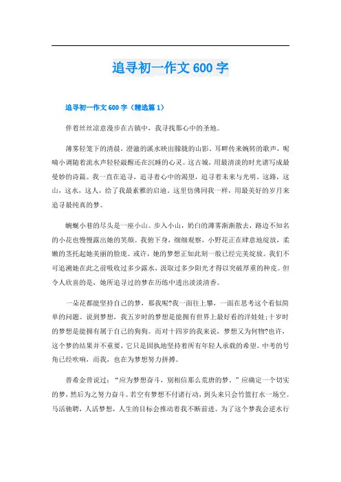 追寻初一作文600字