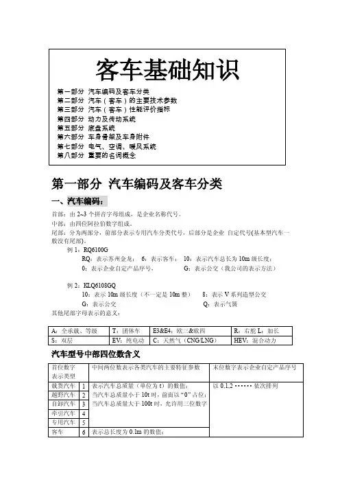 陆地方舟客车基础知识