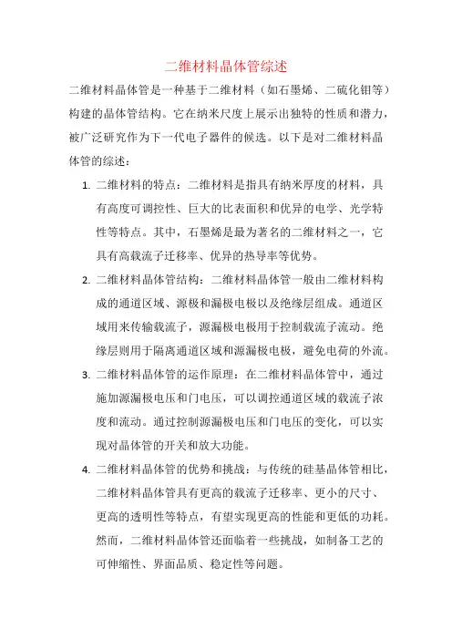 二维材料晶体管综述