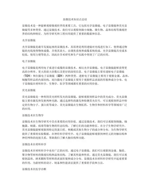 显微技术知识点总结