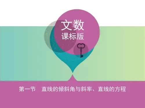 第一节 直线的倾斜角与斜率、直线的方程