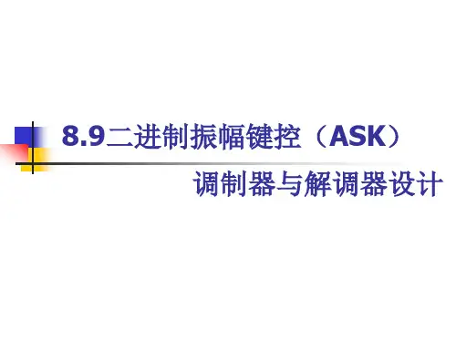二进制振幅键控(ASK)调制器与解调器VHDL设计