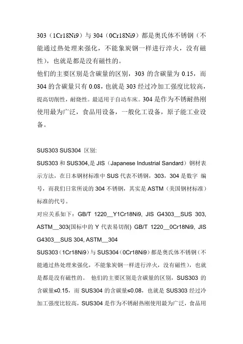 sus303与sus304区别
