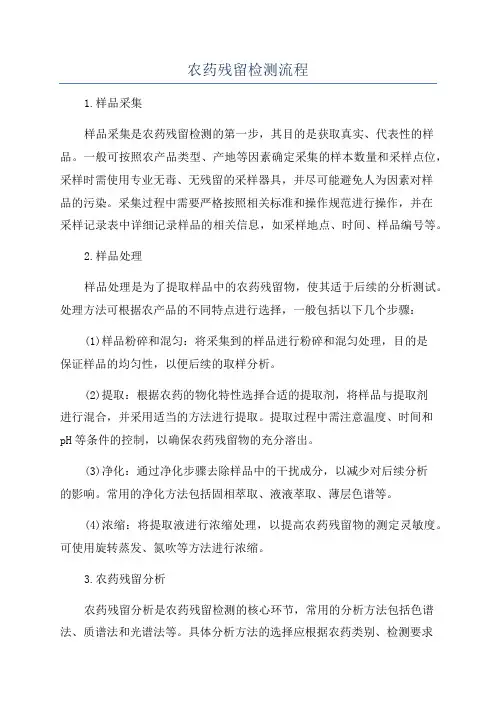 农药残留检测流程