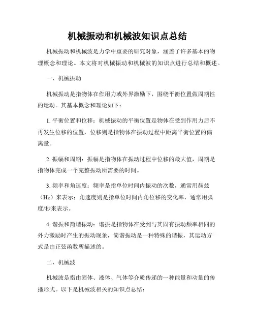 机械振动和机械波知识点总结