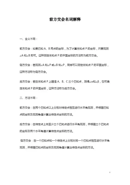 前方交会名词解释