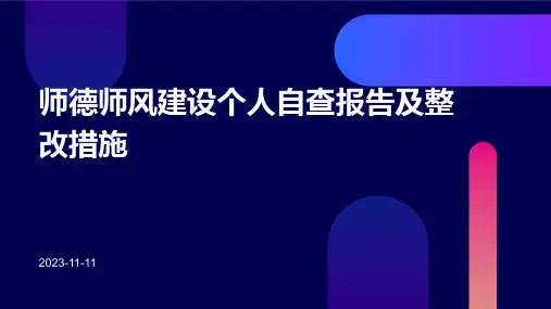 师德师风建设个人自查报告及整改措施
